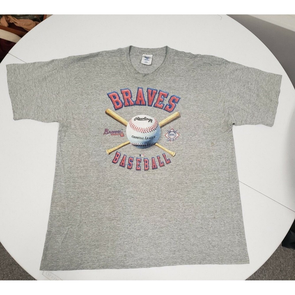 Pro Player Atlanta Braves T-Shirt Size XXL Vintage 90s Single Stitch USA MLB Vtg